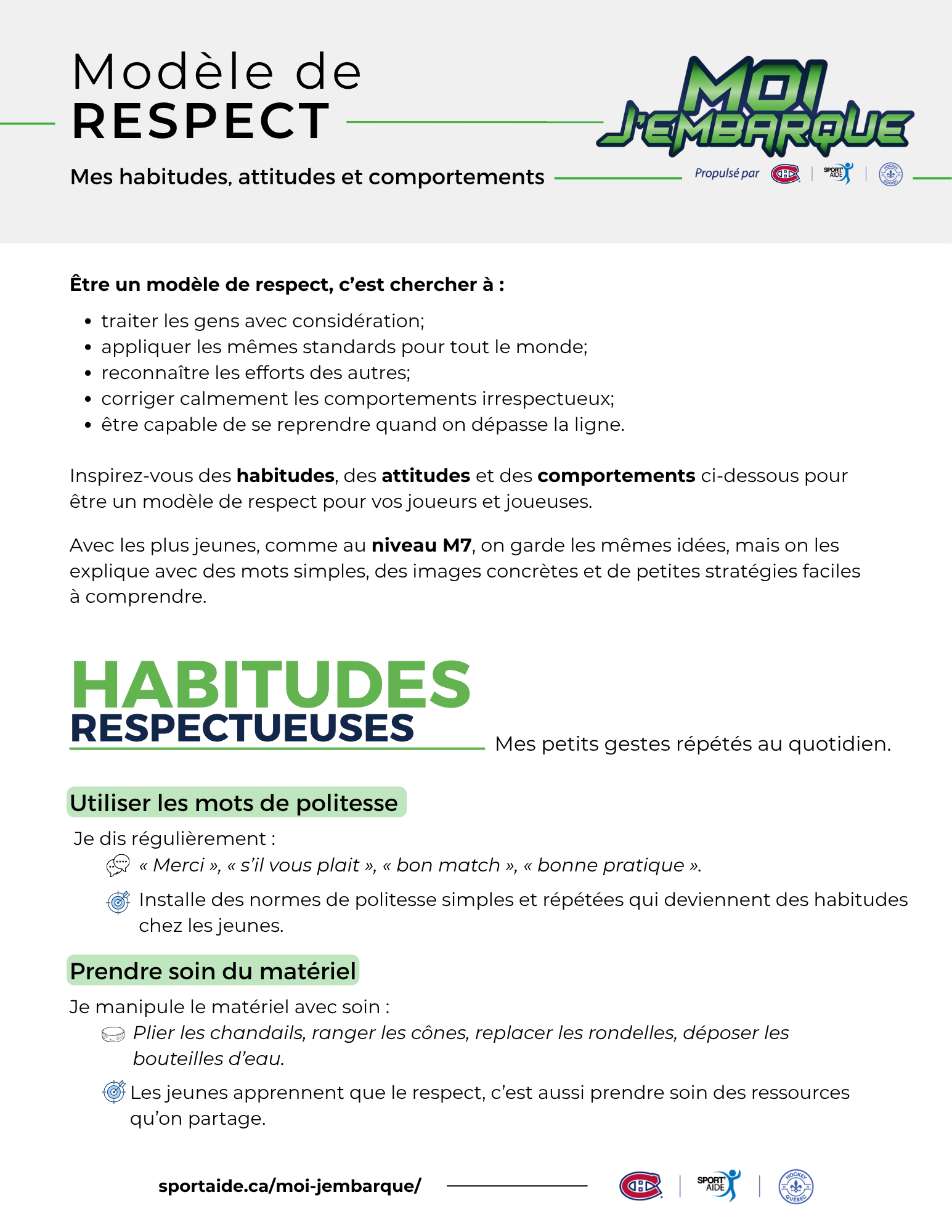 Respect des entraîneur·e·s
